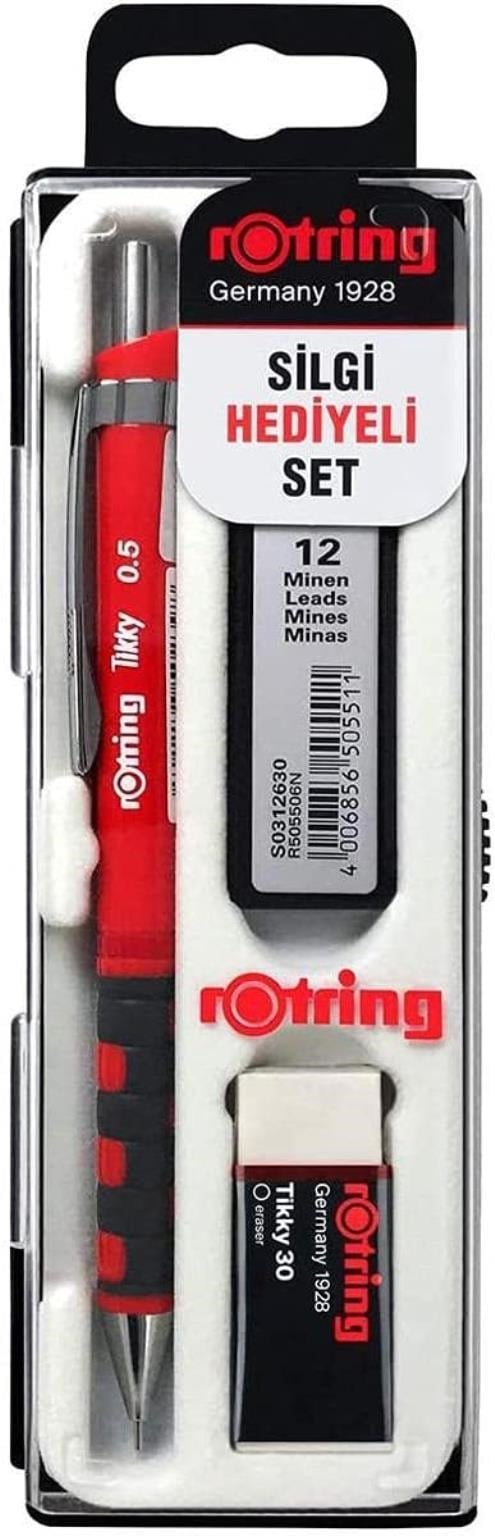 Rotring Okul Seti Tikky RD 0.5 + Min Silgi Hediyeli Kırmızı