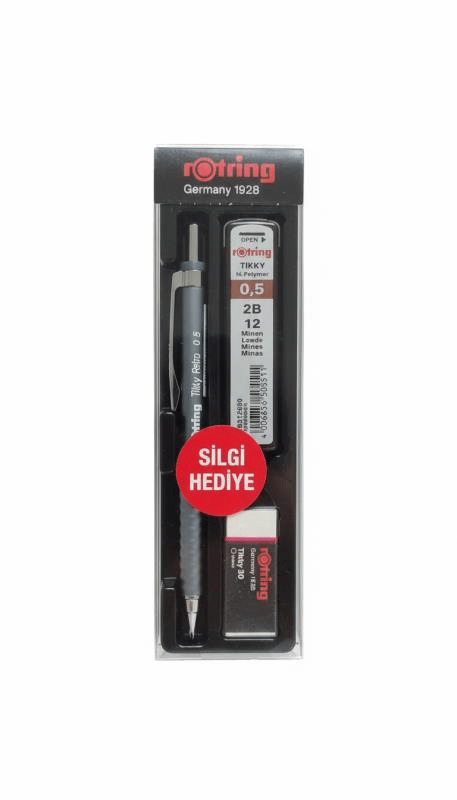 Rotring Okul Seti Tikky Retro 0.5+Min Silgi Hediyeli Antrasit Gri