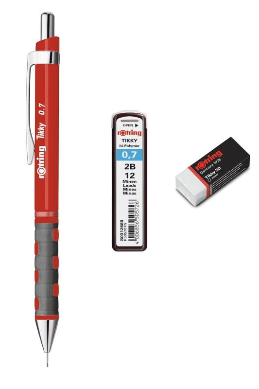 Rotring Okul Seti Versatil+Min Silgi Hediyeli 0.7 MM Kırmızı RO-KK07-07K