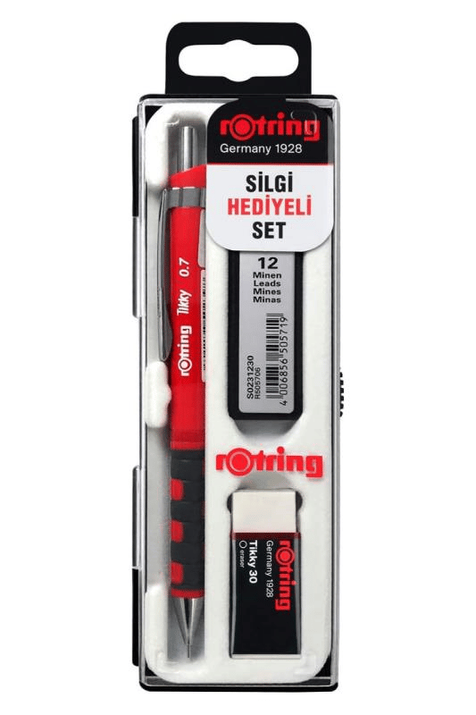 Rotring Okul Seti Versatil+Min Silgi Hediyeli 0.7 MM Kırmızı RO-KK07-07K