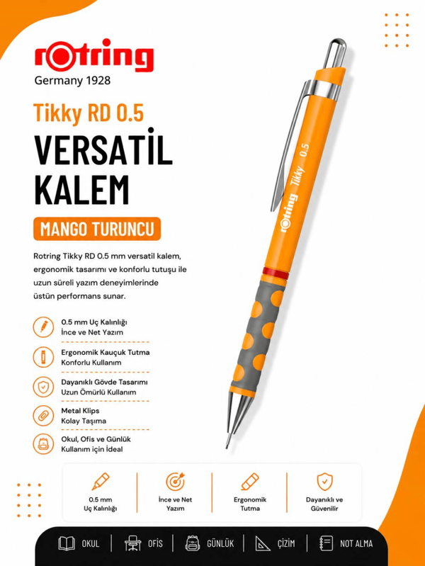 Rotring Versatil Kalem Tikky Rd Mango Turuncu 0.5 MM 2214583