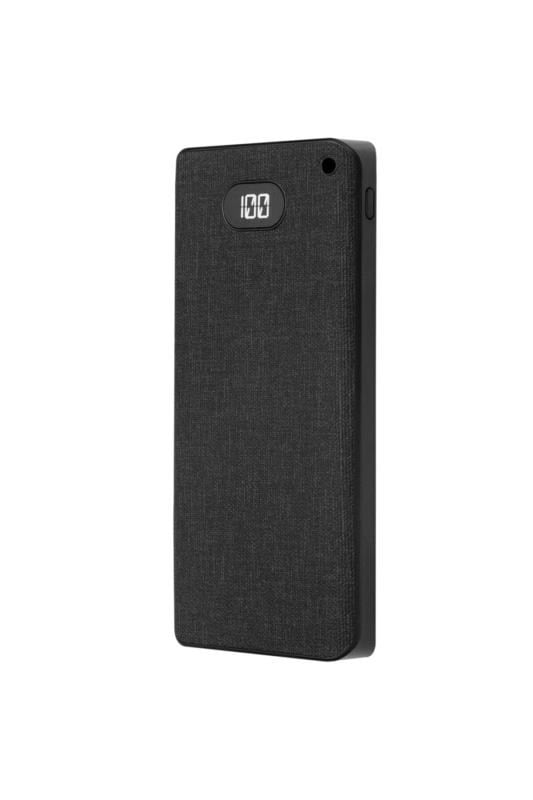 S-link IP-G10RW 10000mAh Kablosuz USB+Type-C+Micro Siyah LCD Ekranlı Taşınabilir Pil Şarj Cihazı