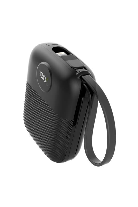 S-link MP110 10000mAh PD 22.5W Siyah Powerbank – Type-C + Lightning Kablolu LCD Göstergeli Taşınabilir Hızlı Şarj Cihazı