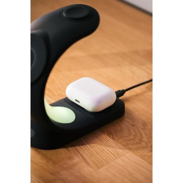 S-link SL-CW20 Telefon, Saat, Kulaklık Uyumlu 15W Siyah RGB Kablosuz Şarj Cihazı