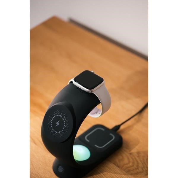 S-link SL-CW20 Telefon, Saat, Kulaklık Uyumlu 15W Siyah RGB Kablosuz Şarj Cihazı