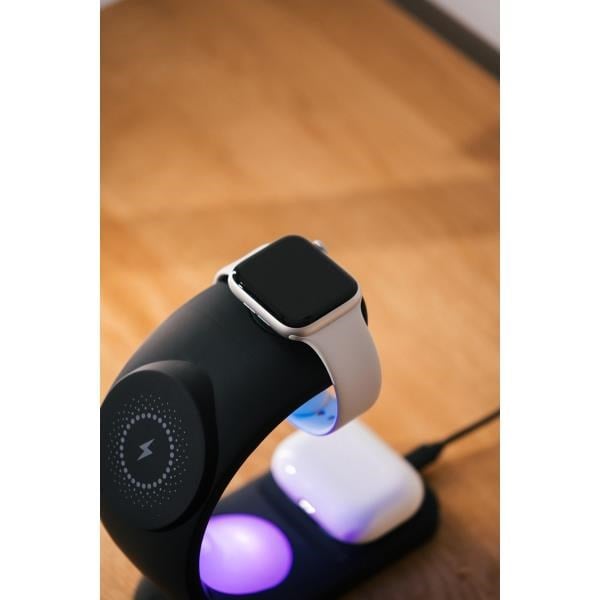 S-link SL-CW20 Telefon, Saat, Kulaklık Uyumlu 15W Siyah RGB Kablosuz Şarj Cihazı