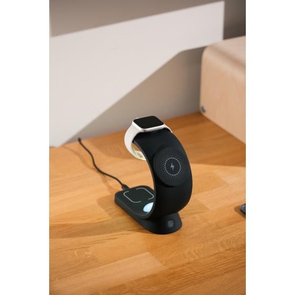 S-link SL-CW20 Telefon, Saat, Kulaklık Uyumlu 15W Siyah RGB Kablosuz Şarj Cihazı