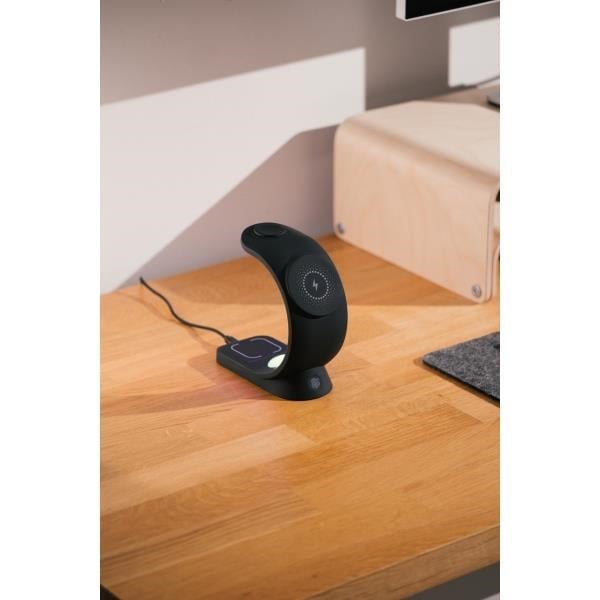 S-link SL-CW20 Telefon, Saat, Kulaklık Uyumlu 15W Siyah RGB Kablosuz Şarj Cihazı