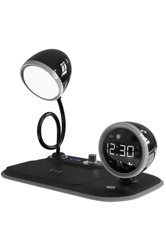 S-link SL-CW21 Siyah Telefon Uyumlu Fast Şarj 15W Ayarlanabilir Led Işıklı Masa Lambası
