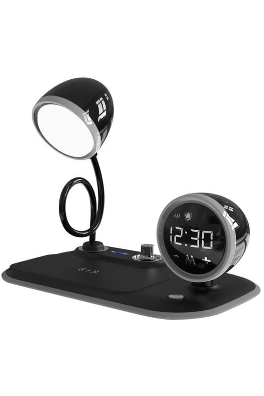 S-link SL-CW21 Siyah Telefon Uyumlu Fast Şarj 15W Ayarlanabilir Led Işıklı Masa Lambası