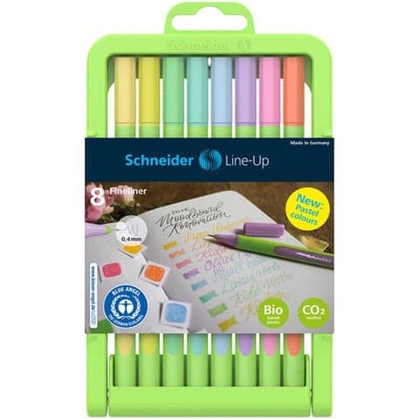Schneider 191088 Fineliner Serisi 0,4 mm 8'li Paket Pastel Karışık Renk Set