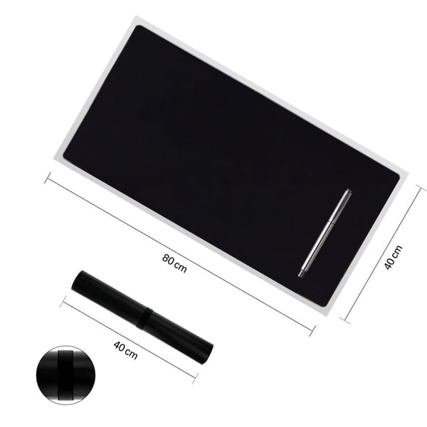 Scrikss DMS 1010-1 Lüks Siyah Hakiki Deri Masa Seti – 4’lü Premium Ofis Seti + Roller Kalem