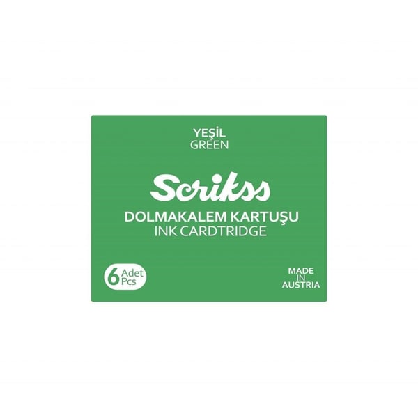 Scrikss Dolma Kalem Kartuş 6'lı Paket Yeşil