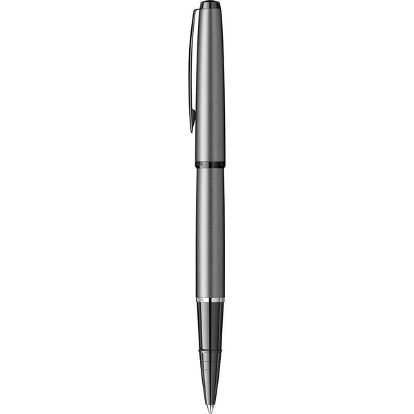 Scrikss DR 2010-S1 Hakiki Deri El Çantası Siyah & Metropolis 78MG Mat Gri Roller Kalem Seti