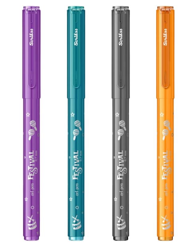 Scrikss Festival Jel Tükenmez Kalem 0.7 mm Vivid Renkler 4'Lü Blister-2