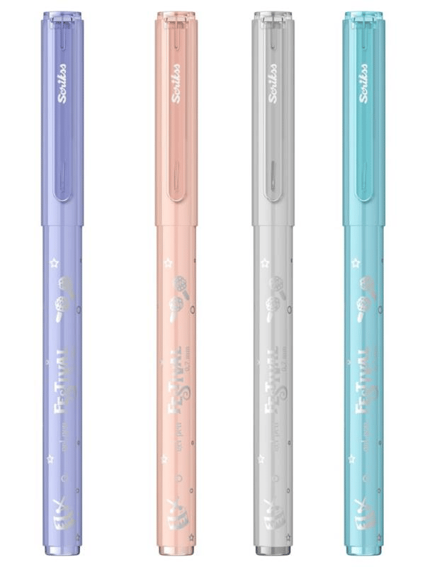 Scrikss Festival Jel Tükenmez Kalem 0.7 mm Pastel Renkler 4'Lü Blister