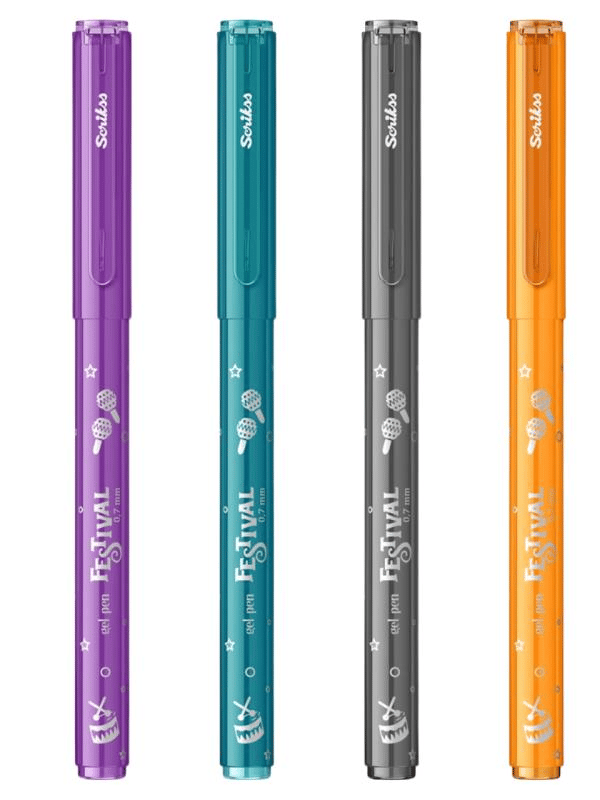 Scrikss Festival Jel Tükenmez Kalem 0.7 mm Vivid Renkler 4'Lü Blister-2