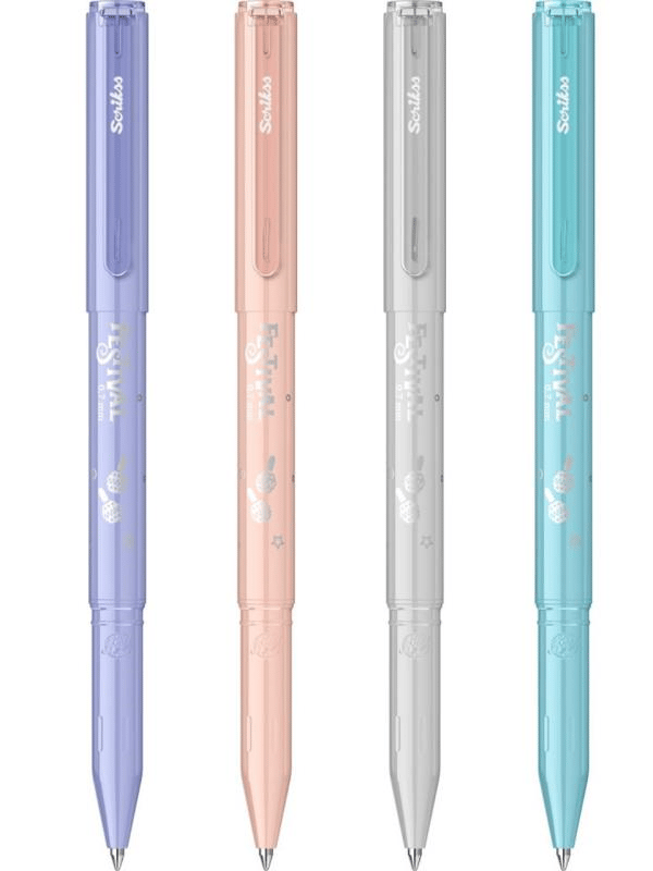 Scrikss Festival Jel Tükenmez Kalem 0.7 mm Pastel Renkler 4'Lü Blister