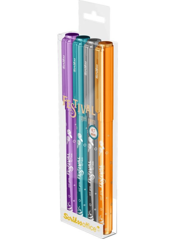 Scrikss Festival Jel Tükenmez Kalem 0.7 mm Vivid Renkler 4'Lü Blister-2