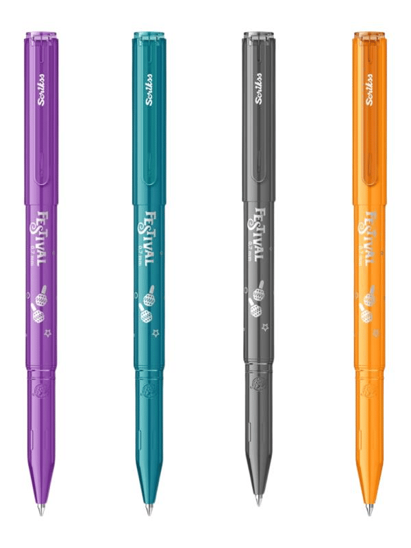 Scrikss Festival Jel Tükenmez Kalem 0.7 mm Vivid Renkler 4'Lü Blister-2
