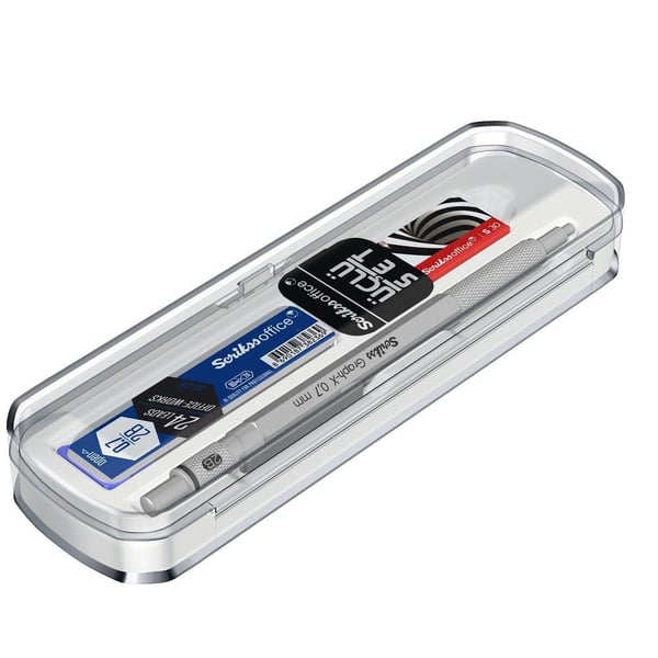 Scrikss Graph-X 3'lü Set Mekanik Kurşun Kalem 0.7 mm Saten Gri