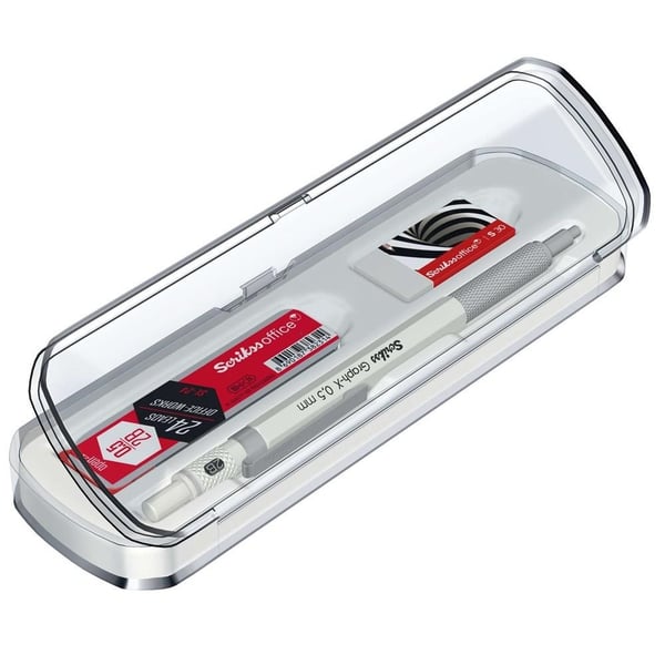 Scrikss Graph-X 3'lü Set Mekanik Kurşun Kalem 0.5 mm Beyaz