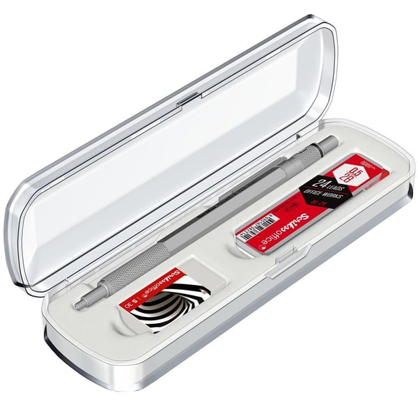 Scrikss Graph-X 3'lü Set Mekanik Kurşun Kalem 0.5 mm Saten Gri