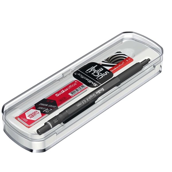 Scrikss Graph-X 3'lü Set Mekanik Kurşun Kalem 0.5 mm Mat Siyah