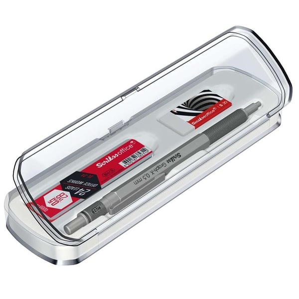 Scrikss Graph-X 3'lü Set Mekanik Kurşun Kalem 0.5 mm Kurşun Gri