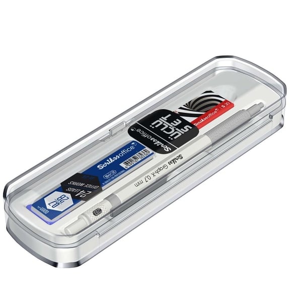 Scrikss Graph-X 3'lü Set Mekanik Kurşun Kalem 0.7 mm Mat Beyaz