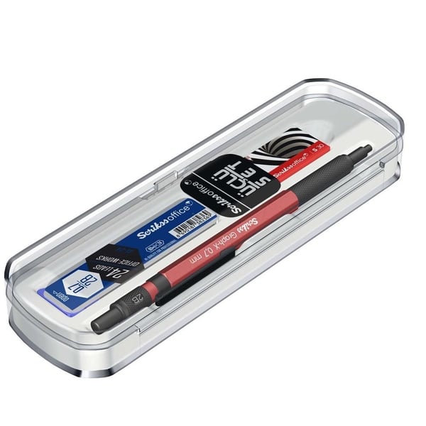 Scrikss Graph-X 3'lü Set Mekanik Kurşun Kalem 0.7 mm Kırmızı