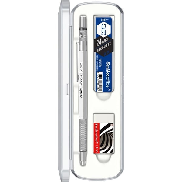 Scrikss Graph-X 3'lü Set Mekanik Kurşun Kalem 0.7 mm Saten Gri