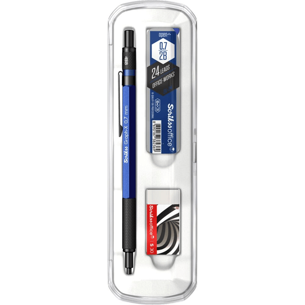 Scrikss Graph-X 3'lü Set Mekanik Kurşun Kalem 0.7 mm Mavi