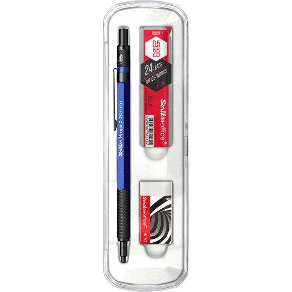 Scrikss Graph-X 3'lü Set Mekanik Kurşun Kalem 0.5 mm Mavi