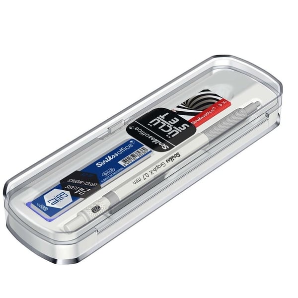 Scrikss Graph-X 3'lü Set Mekanik Kurşun Kalem 0.7 mm Mat Beyaz