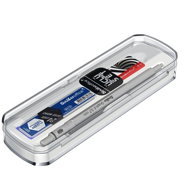 Scrikss Graph-X 3'lü Set Mekanik Kurşun Kalem 0.7 mm Saten Gri
