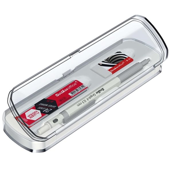 Scrikss Graph-X 3'lü Set Mekanik Kurşun Kalem 0.5 mm Beyaz