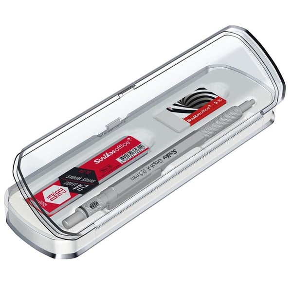 Scrikss Graph-X 3'lü Set Mekanik Kurşun Kalem 0.5 mm Saten Gri