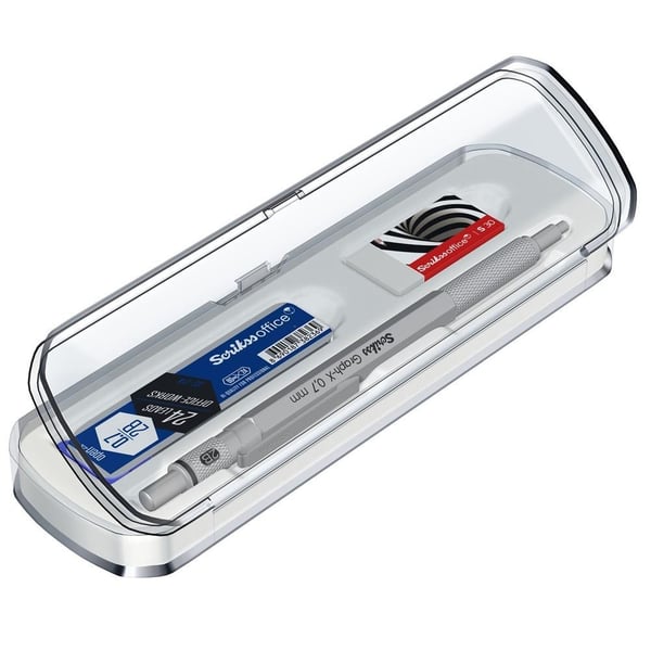 Scrikss Graph-X 3'lü Set Mekanik Kurşun Kalem 0.7 mm Saten Gri