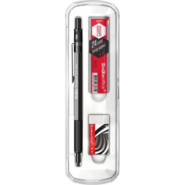 Scrikss Graph-X 3'lü Set Mekanik Kurşun Kalem 0.5 mm Antrasit