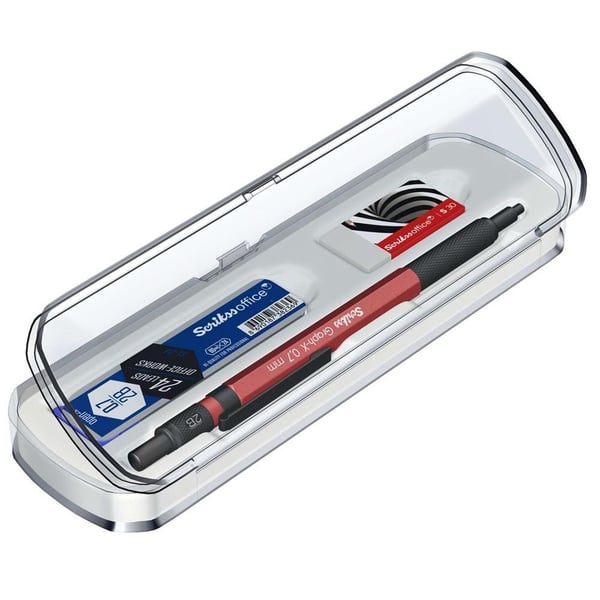 Scrikss Graph-X 3'lü Set Mekanik Kurşun Kalem 0.7 mm Kırmızı