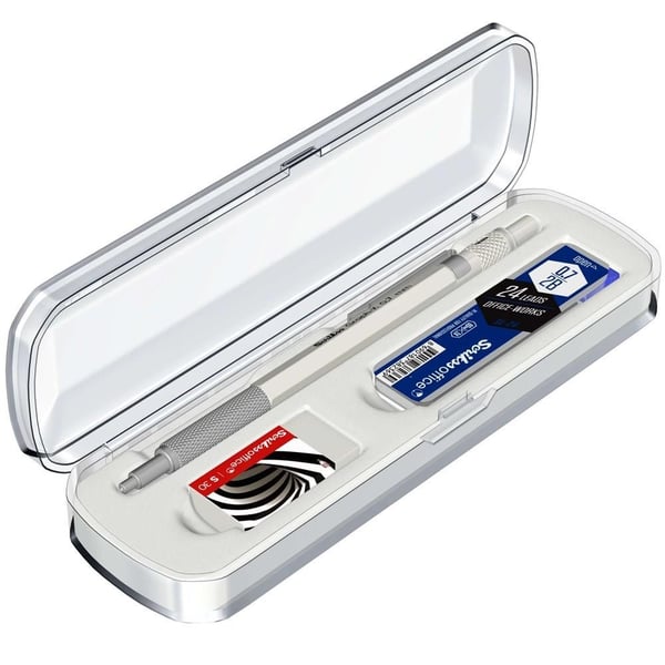 Scrikss Graph-X 3'lü Set Mekanik Kurşun Kalem 0.7 mm Mat Beyaz