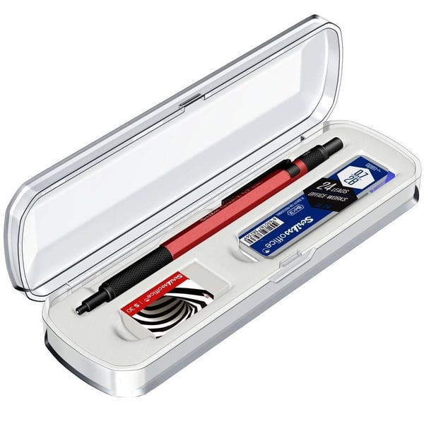 Scrikss Graph-X 3'lü Set Mekanik Kurşun Kalem 0.7 mm Kırmızı