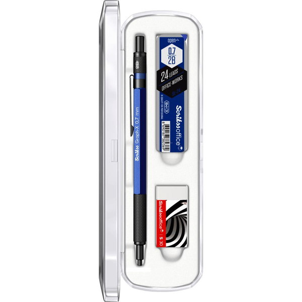 Scrikss Graph-X 3'lü Set Mekanik Kurşun Kalem 0.7 mm Mavi