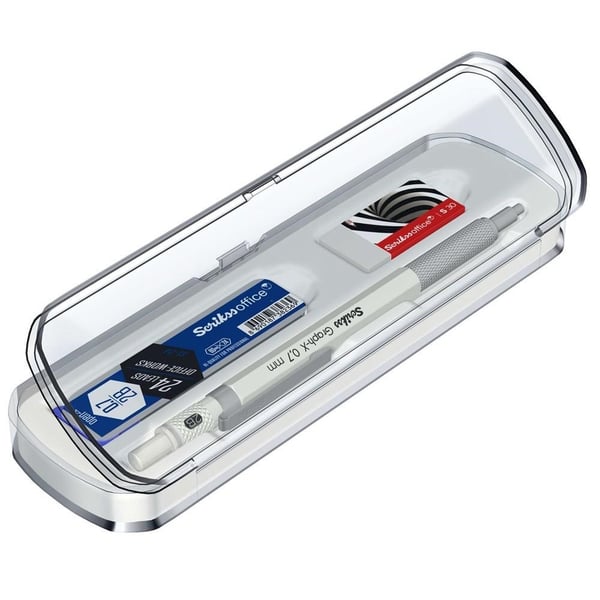 Scrikss Graph-X 3'lü Set Mekanik Kurşun Kalem 0.7 mm Mat Beyaz