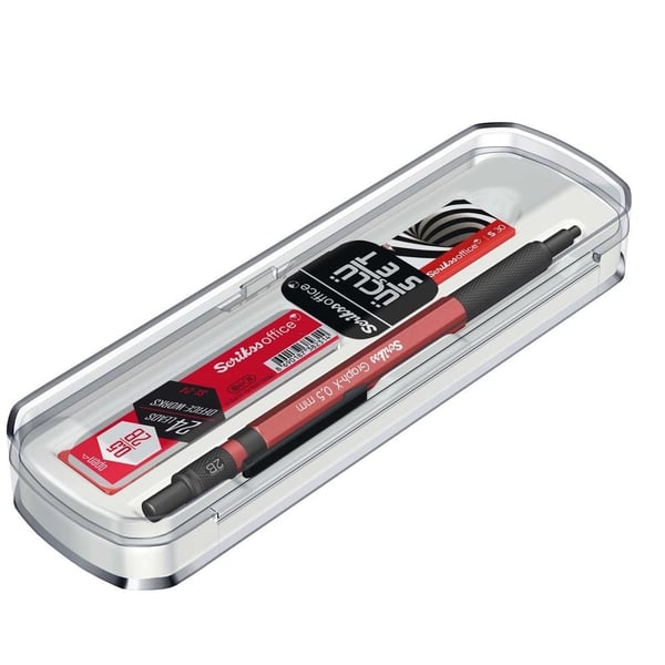 Scrikss Graph-X 3'lü Set Mekanik Kurşun Kalem 0.5 mm Kırmızı