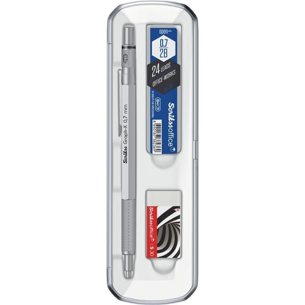 Scrikss Graph-X 3'lü Set Mekanik Kurşun Kalem 0.7 mm Saten Gri