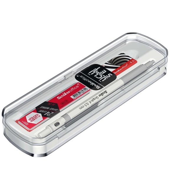 Scrikss Graph-X 3'lü Set Mekanik Kurşun Kalem 0.5 mm Beyaz