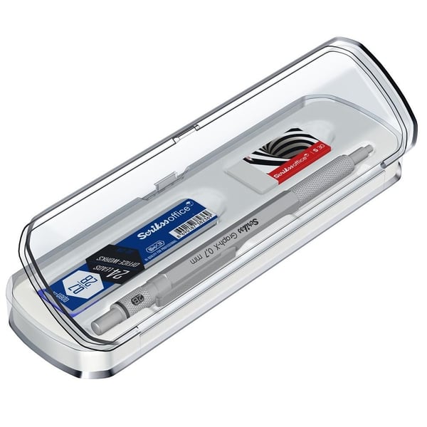 Scrikss Graph-X 3'lü Set Mekanik Kurşun Kalem 0.7 mm Saten Gri
