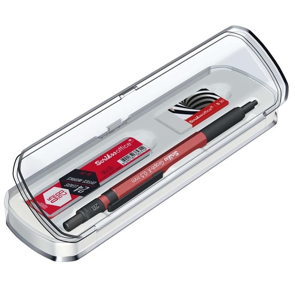 Scrikss Graph-X 3'lü Set Mekanik Kurşun Kalem 0.5 mm Kırmızı